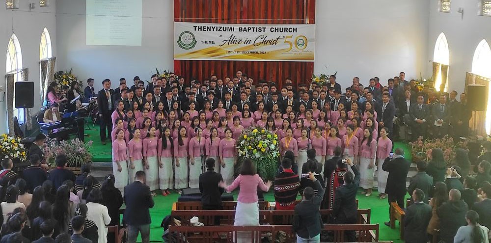 The jubilee choir presents a song during the golden jubilee celebration of CYE Thenyizumi Baptist Church on December 17. (Photo Courtesy: CYE TBC)